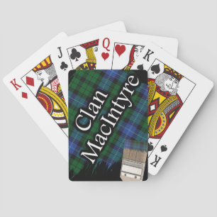 Scottish Clan MacIntyre Tartan Paint Brush Spielkarten