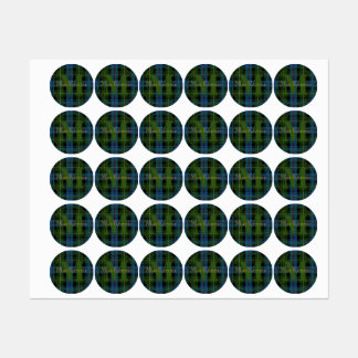 Scottish Clan MacKenzie Tartan Gold Name-Initial Etiketten