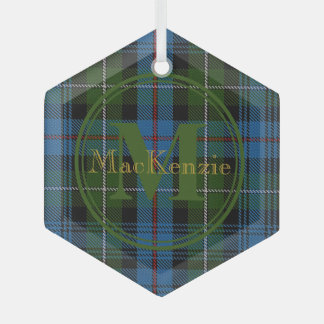 Scottish Clan MacKenzie Tartan Gold Name/Monogram Ornament Aus Glas