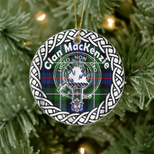 Scottish Clan MacKenzie Tartan und Wappen Keramik Ornament