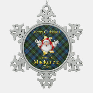 Scottish Clan MacKenzie Weihnachtsdekoration Schneeflocken Zinn-Ornament