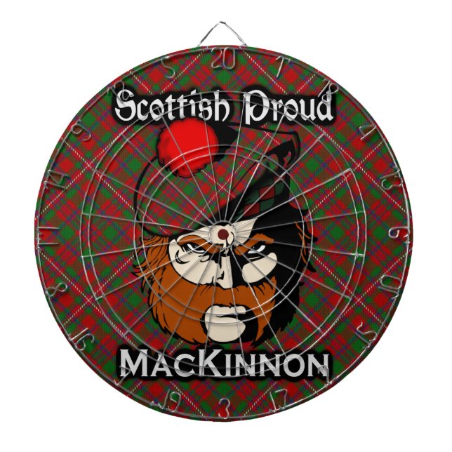 Scottish Clan MacKinnon Tartan Dartboard Dartscheibe (vorne)