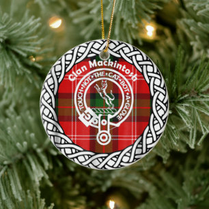 Scottish Clan Mackintosh Tartan und Wappen Keramik Ornament