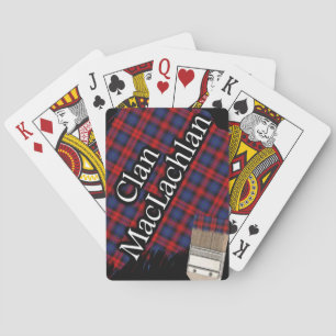 Scottish Clan MacLachlan Tartan Paint Brush Spielkarten