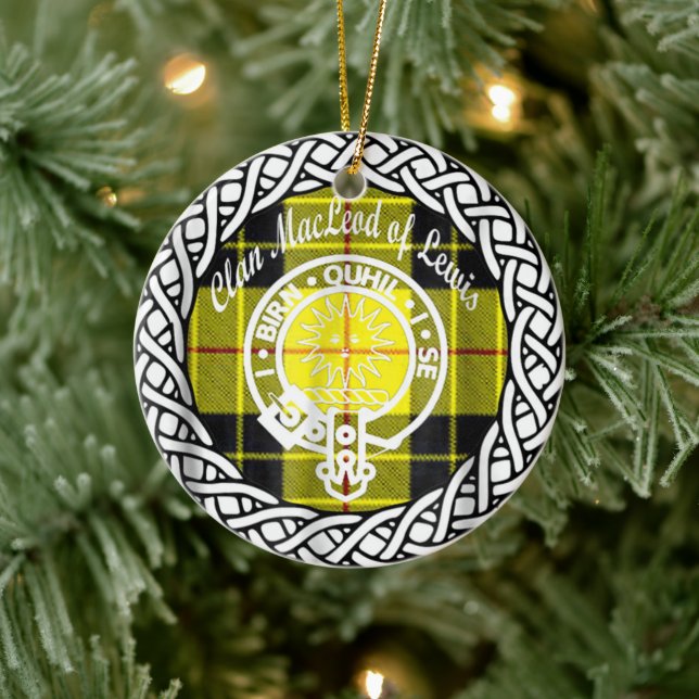 Scottish Clan MacLead Of Lewis Tartan und Wappen Keramik Ornament (Baum)