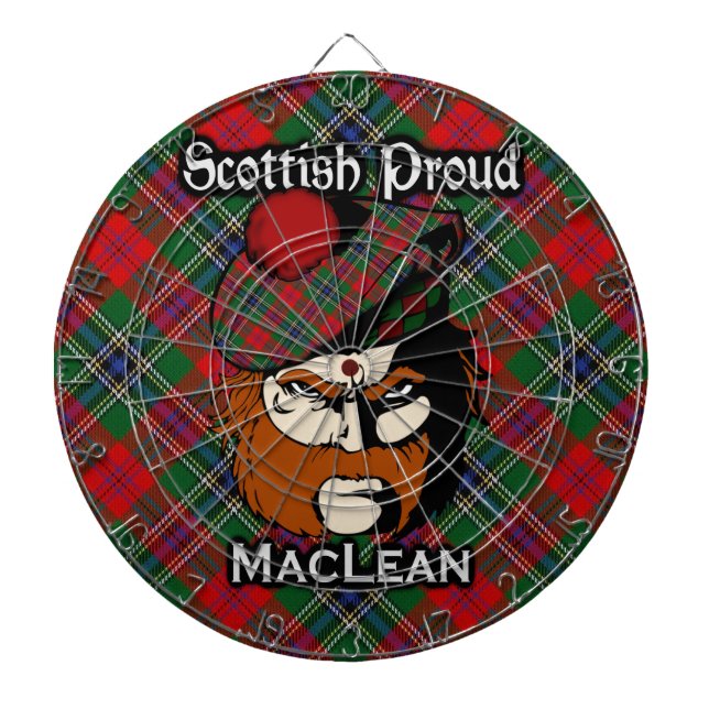 Scottish Clan MacLean Tartan Dartboard Dartscheibe (vorne)