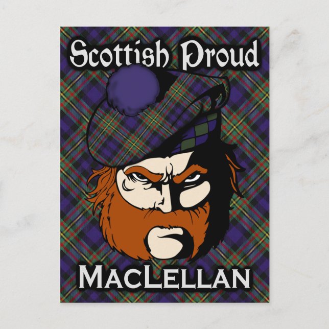 Scottish Clan MacLellan Tartan Postcard Postkarte (Vorderseite)