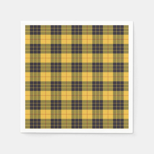 Scottish Clan MacLeod of Lewis Yellow Black Tartan Serviette (Vorderseite)