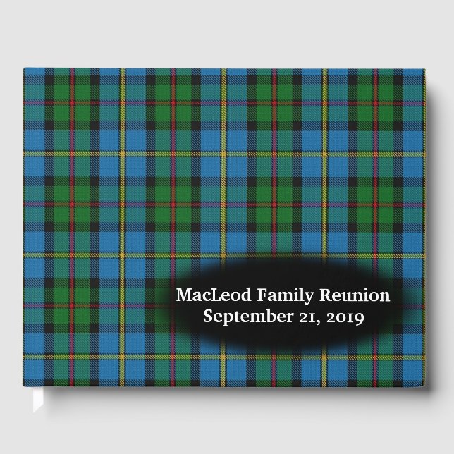 Scottish Clan MacLeod Tartan Kariert Family Wieder Gästebuch (Vorderseite)