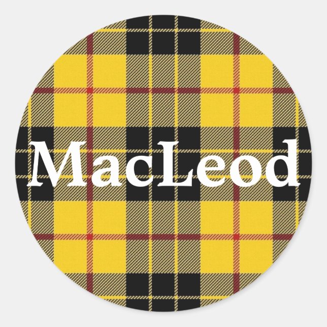Scottish Clan MacLeod von Lewis Tartan Kariert Runder Aufkleber (Vorderseite)