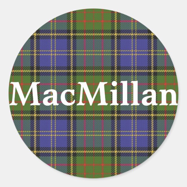 Scottish Clan MacMillan Tartan Kariert Runder Aufkleber (Vorderseite)
