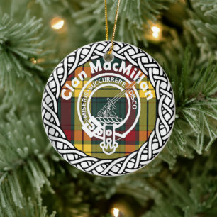 Scottish Clan MacMillan Tartan und Wappen Keramik Ornament