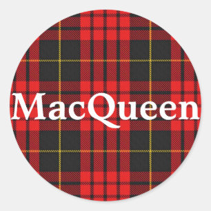 Scottish Clan MacQueen Tartan Kariert Runder Aufkleber