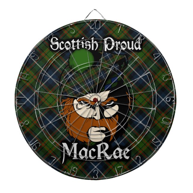 Scottish Clan MacRae Tartan Dartboard Dartscheibe (vorne)