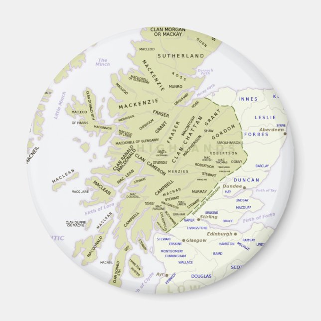 Scottish Clan Map of Scotland Magnet (Vorne)