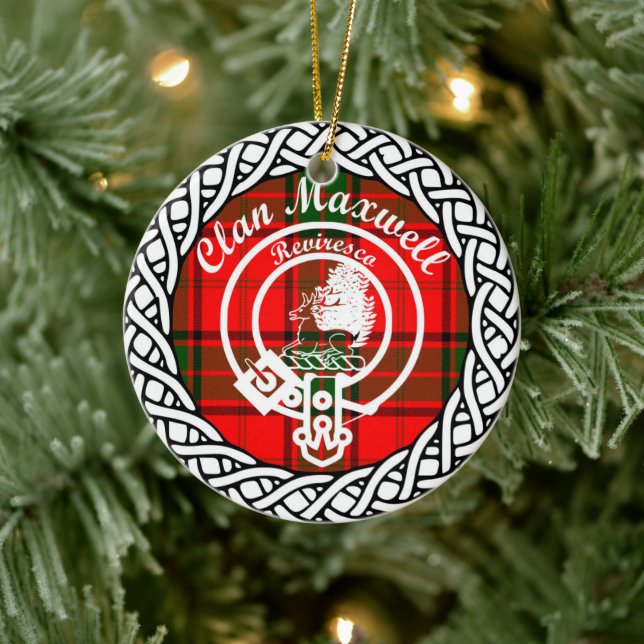 Scottish Clan Maxwell Tartan und Wappen Keramik Ornament (Baum)