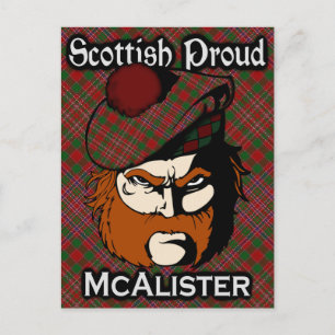 Scottish Clan McAlister Tartan Postcard Postkarte