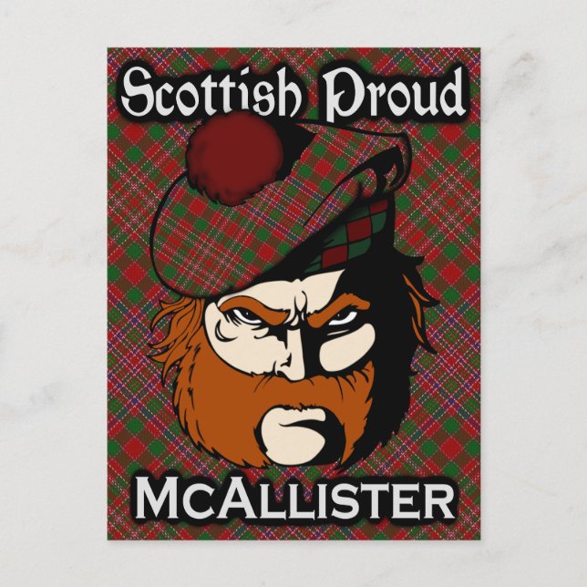 Scottish Clan McAllister Tartan Postcard Postkarte (Vorderseite)