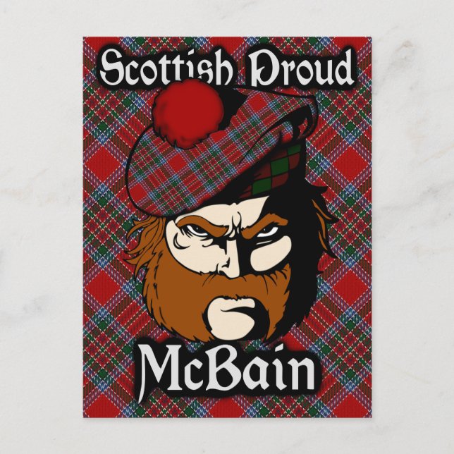 Scottish Clan McBain MacBain Tartan Postcard Postkarte (Vorderseite)