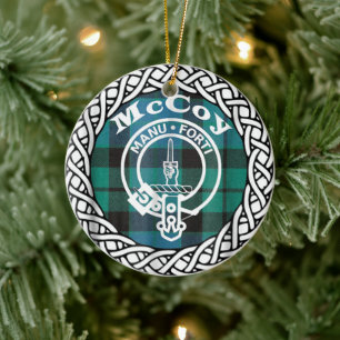Scottish Clan McCoy Tartan und Wappen Keramik Ornament