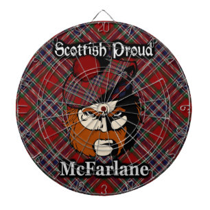 Scottish Clan McFarlane Tartan Dartboard Dartscheibe