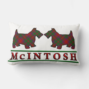 Scottish Clan McIntosh Tartan Scottie Dogs Lendenkissen