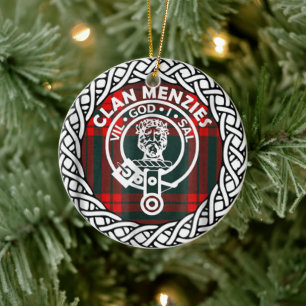 Scottish Clan Menzies Tartan und Wappen Keramik Ornament