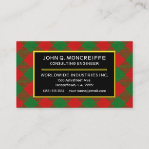 Scottish Clan Moncreiffe Tartan Kariert Visitenkarte