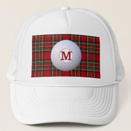Scottish Clan Monogram Royal Stewart Tartan Karier Truckerkappe