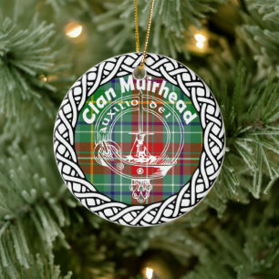 Scottish Clan Muirhead Tartan und Wappen Keramik Ornament