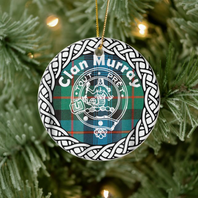 Scottish Clan Murray Tartan und Wappen Keramik Ornament (Baum)