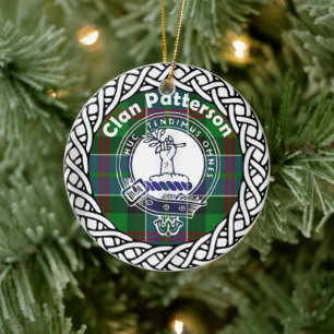 Scottish Clan Patterson Tartan und Wappen Keramik Ornament
