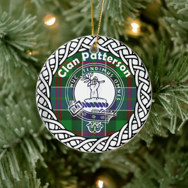 Scottish Clan Patterson Tartan und Wappen Keramik Ornament (Baum)