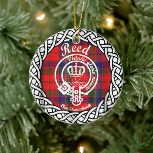 Scottish Clan Reed Tartan und Wappen Keramik Ornament