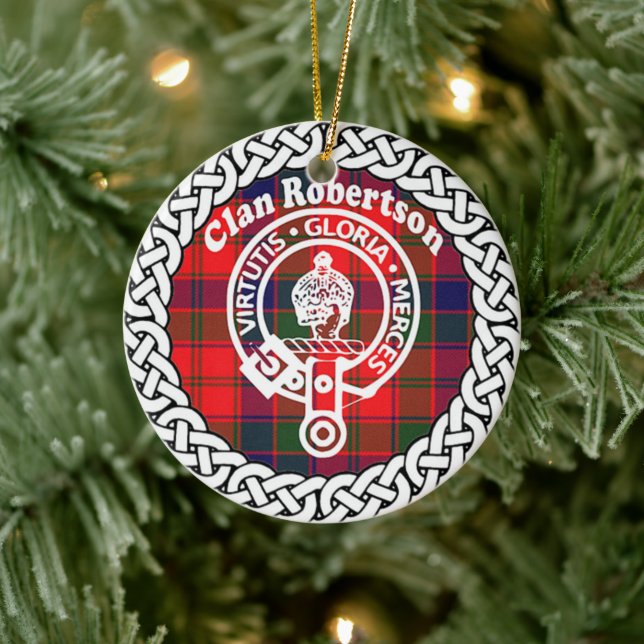 Scottish Clan Robertson Tartan und Wappen Keramik Ornament (Baum)