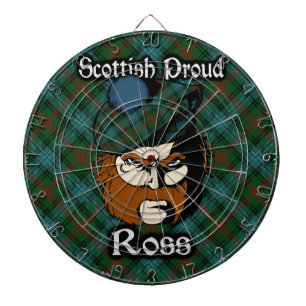 Scottish Clan Ross Tartan Dartboard Dartscheibe