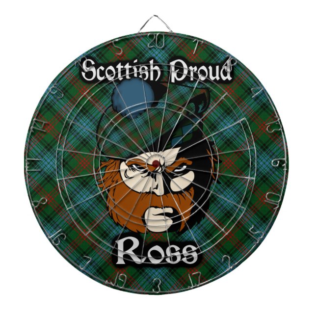 Scottish Clan Ross Tartan Dartboard Dartscheibe (vorne)