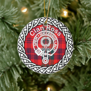 Scottish Clan Ross Tartan und Wappen Keramik Ornament