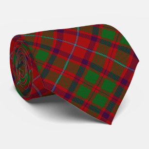 Scottish Clan Shaw Letter S Monogram Red Tartan Krawatte