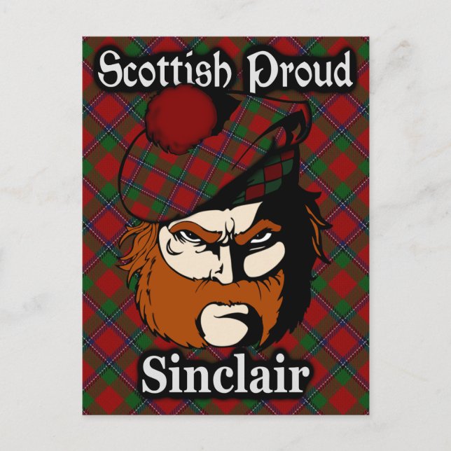 Scottish Clan Sinclair Tartan Postcard Postkarte (Vorderseite)