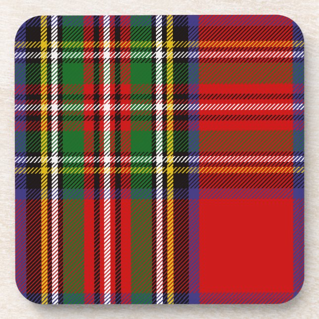 Scottish Clan Stewart Tartan Kariert Getränkeuntersetzer (Vorderseite)