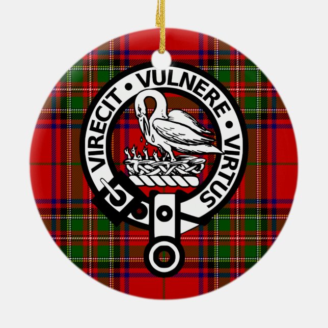 Scottish Clan Stuart Tartan und Wappen Keramikornament (Hinten)