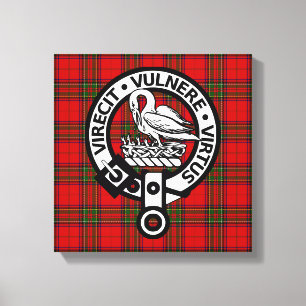 Scottish Clan Stuart Tartan und Wappen Leinwanddruck