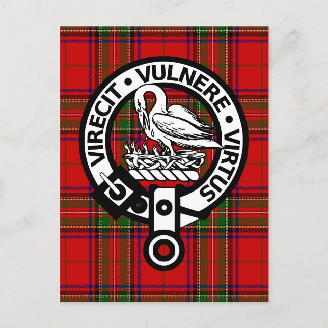 Scottish Clan Stuart Tartan und Wappen Postkarte (Vorderseite)