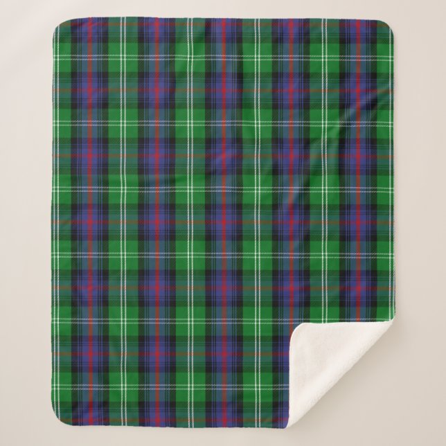 Scottish Clan Sutherland Tartan Kariert Sherpadecke (Vorderseite)