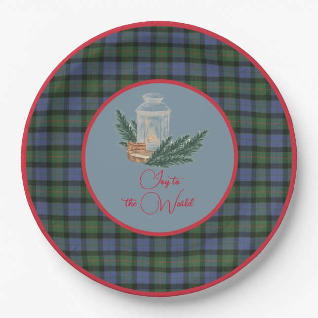 Scottish Clan Tartan Gunn A Christmas Candle Pappteller (Vorderseite)