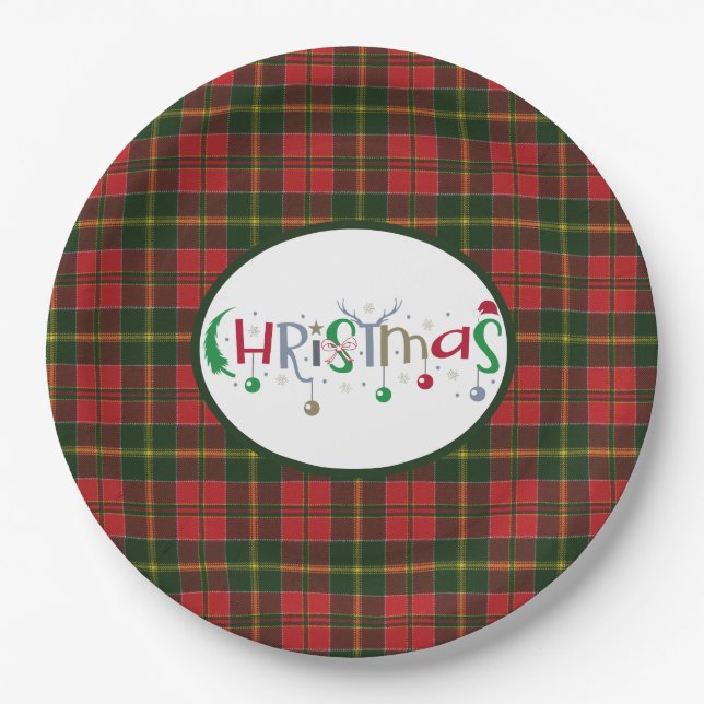 Scottish Clan Tartan MacDonald Kingsburgh Christma Pappteller (Vorderseite)