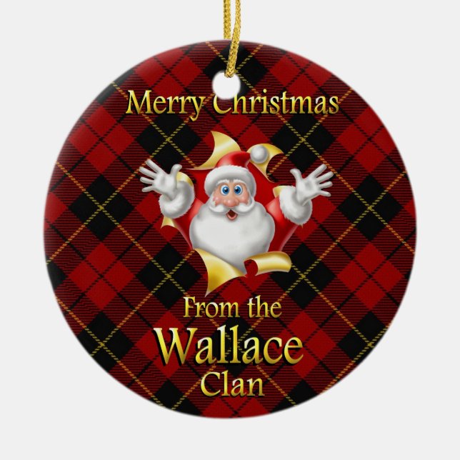 Scottish Clan Wallace Weihnachtsdekoration Keramik Ornament (Vorne)