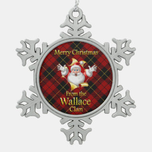 Scottish Clan Wallace Weihnachtsdekoration Schneeflocken Zinn-Ornament