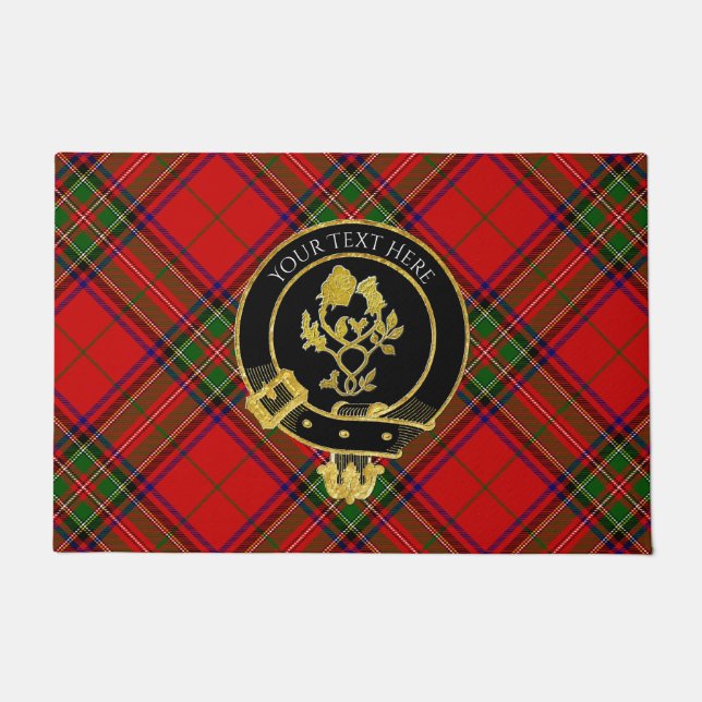 Scottish Clan Wappen Rose Thistle Tartan Fußmatte (Vorderseite)